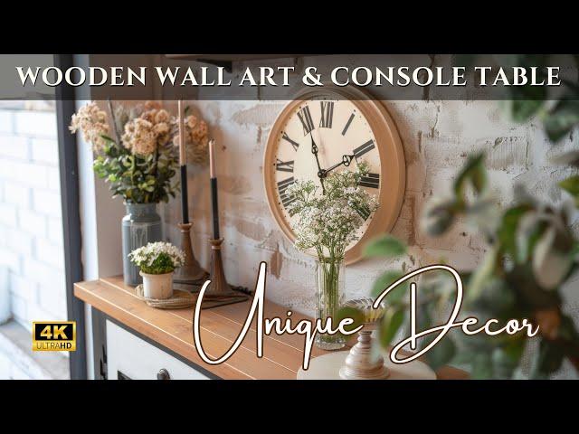 Enhance Your Home Decor: Stunning Wooden Wall Art, Elegant Console Table & Unique Decorative Accents