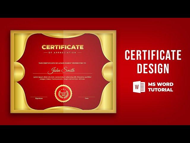 How to make Certificate Design in MS word | Certificate Design Tutorial | Microsoft word