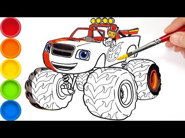 How to draw BLAZE and the Monster Machines Drawing and Coloring for Kids | Learn Colors | Tim Tim TV