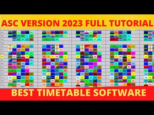 Best TimeTable Generating Software For Schools and Colleges I ASC TUTORIAL I VERSION 2023