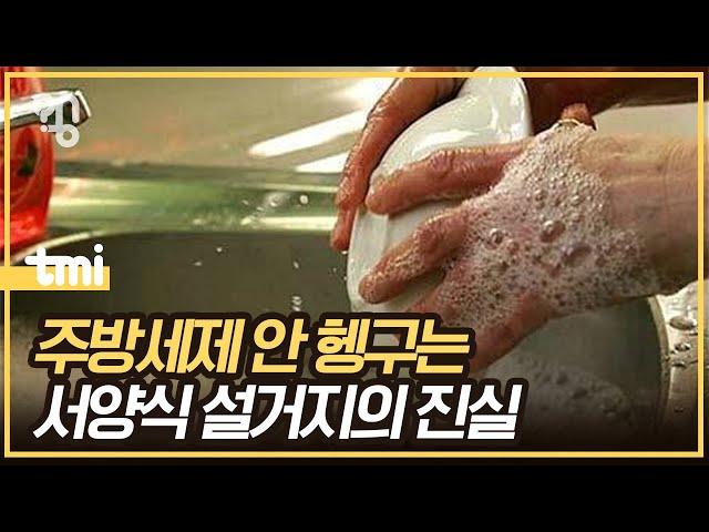 서양에선 설거지할 때 정말 세제를 물로 헹구지 않을까?