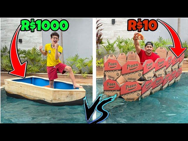 FIZEMOS UMA DISPUTA DE BARCOS! Barco de Pizza VS Barco de Madeira