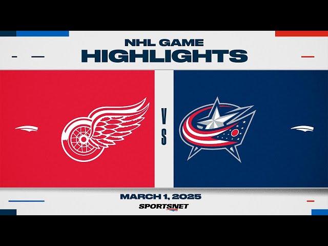 NHL Stadium Series Highlights | Red Wings vs. Blue Jackets - March 1st, 2025