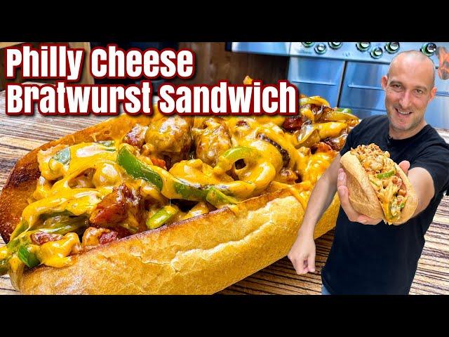 Philly Cheese Bratwurst Sandwich - Westmünsterland BBQ