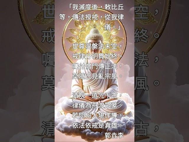 《楞嚴經》（133）「我滅度後，敕比丘等，傳法授戒，從我律儀。」（詳說明）