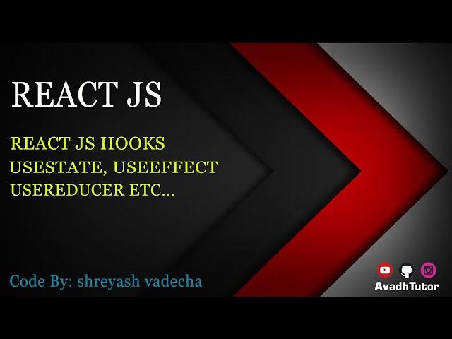 REACT JS HOOK | react js hook course | how to implement hook in react js | avadh tutor