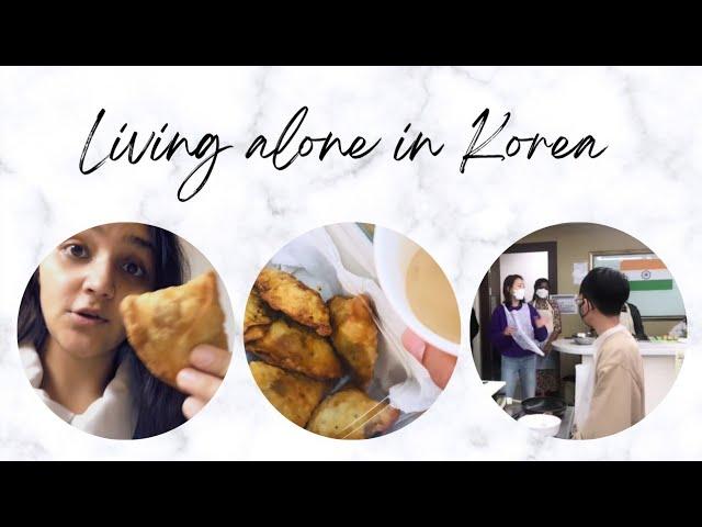 Living alone in Korea - First time making samosas (Indian snack)  | Indian in korea 