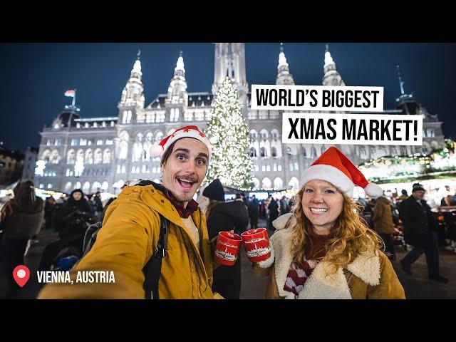 We Visited The WORLD’S LARGEST Christmas Market!  Austrian Food & Market TOUR  (Vienna)