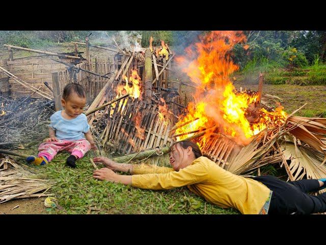 The single mother's small house collapsed and her husband went missing