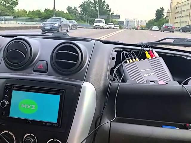 DVB-T2 CAR RECEIVER 4 ANTENNA / 4 TUNER ROAD TEST IN MOSCOW RUSSIA