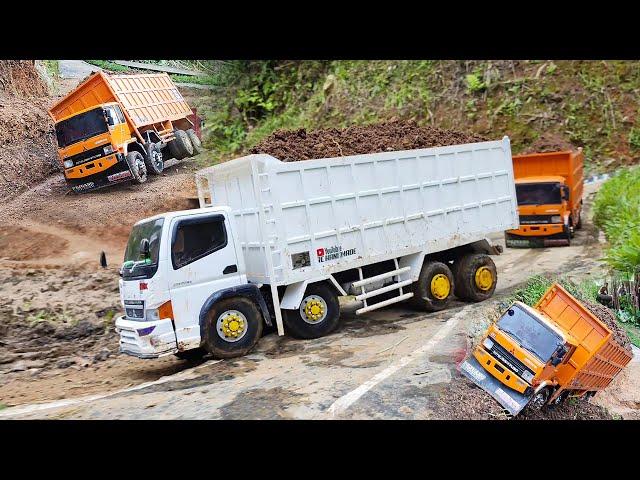 CERITA PANJANG Truk Fuso 220Ps Trinton Truk CANTER TRINTON Muatan Tanah Truk OFROAD FUSO TERGULING