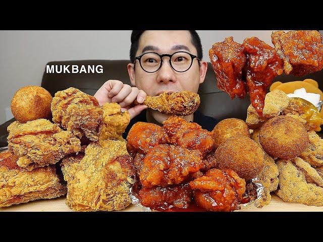 치킨원없이~후라이드 참 잘하는집의 순살양념,눈꽃치즈반과 후라이드치킨 먹방 KOREAN FRIED CHICKEN MUKBANG