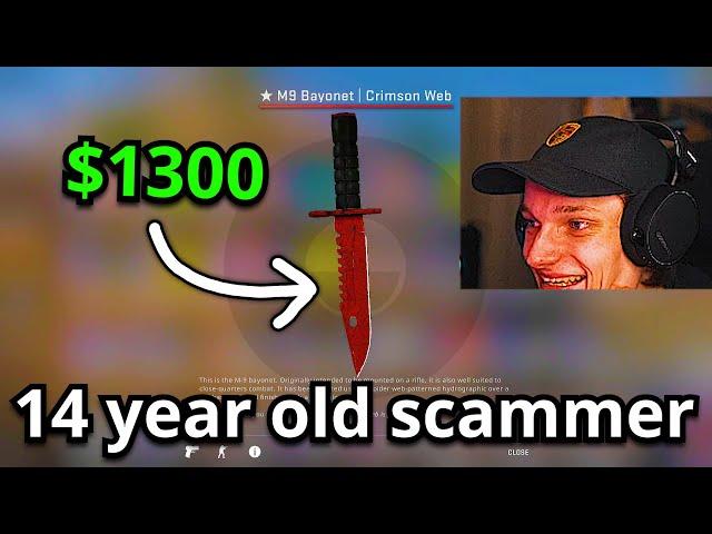 he called scammer's mom to get his knife back...