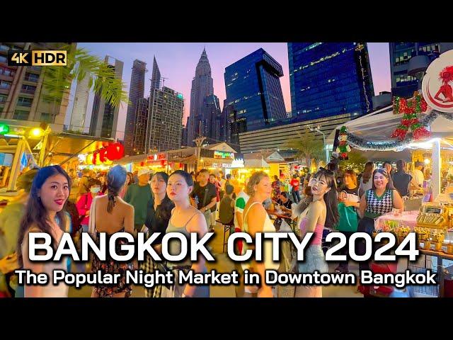  4K HDR | The Best Night Market in Downtown Bangkok 2024 - Jodd Fairs Rama 9