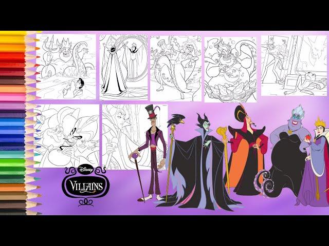 Disney Villains Jafar Maleficent Ursula Vanessa Dr Facilier Evil Queen - Villain Coloring Pages