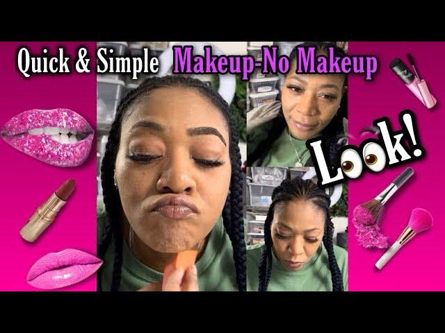 Simple Quick Natural No Makeup Makeup Look Applying Lashes & Brows | DreadzByToshaK