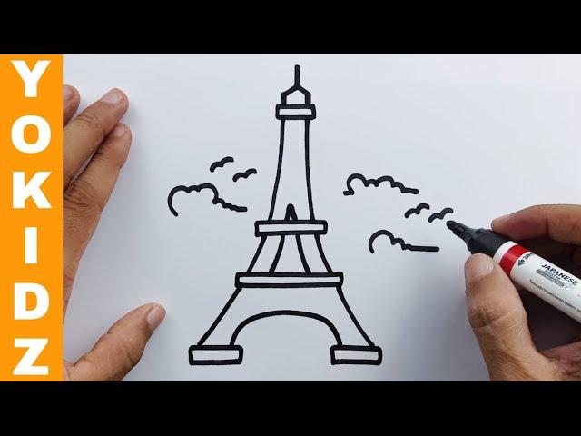 How To Draw Eiffel Tower | YoKidz Channel | YoKidz Drawing