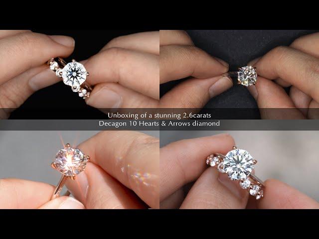 Unboxing a stunning 2.6carats Decagon 10 Hearts & Arrows diamond