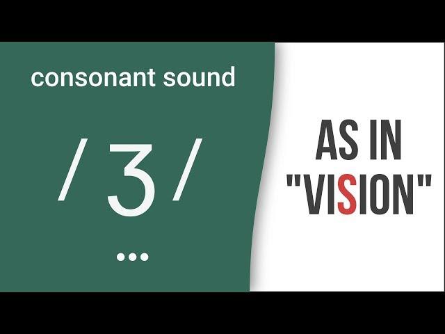 Consonant Sound / ʒ / as in "vision" – American English Pronunciation