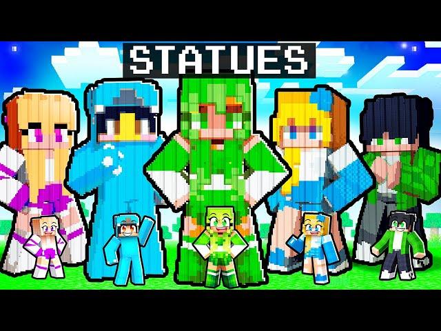 Minecraft CRAZY FAN GIRLS FRIEND STATUE House Battle!