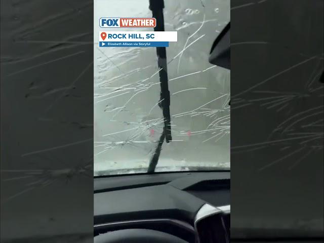 Large Hail Smashes Windshield In South Carolina #weather #hailstorm