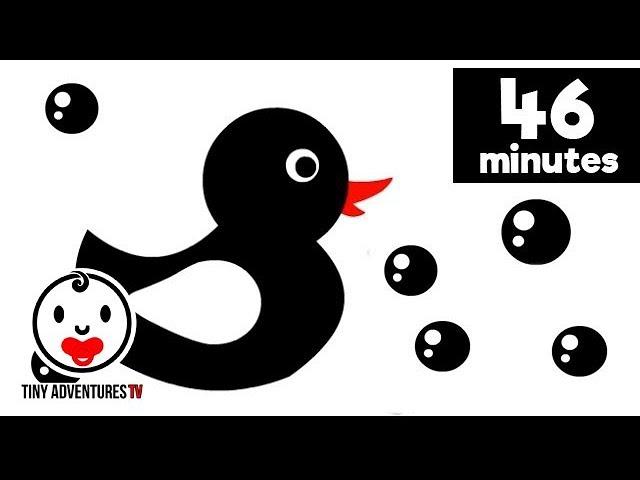 Baby Sensory - Black White Red Animation - 46 Minutes Little Duck - Stop Crying Baby