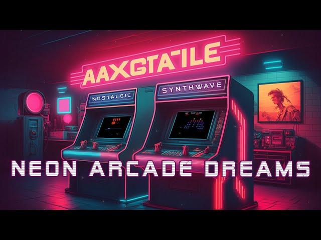 Neon Arcade Dreams ️ A Synthwave and Retro Electro Mix  Oldschool Arcade Gaming