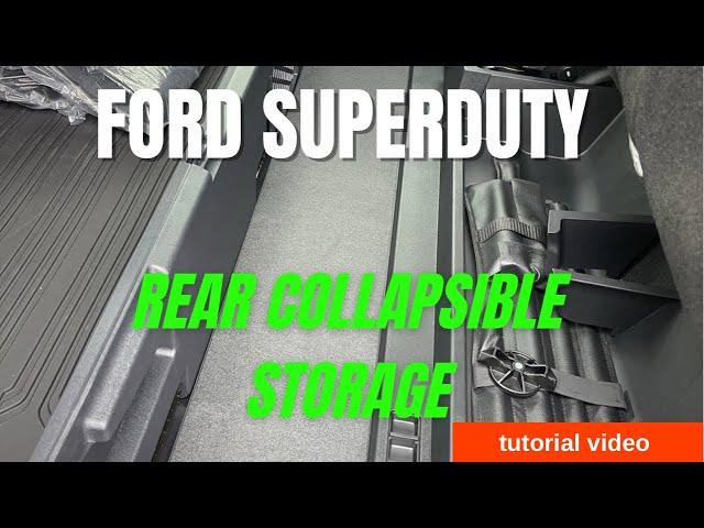 2017-2022 Ford SuperDuty rear under seat collapsible storage tutorial