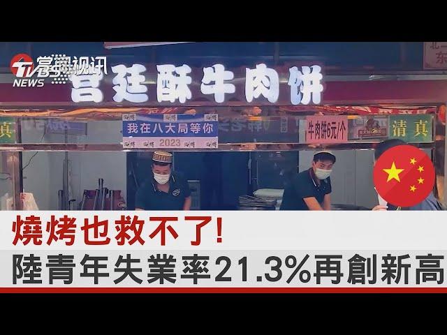 燒烤也救不了! 中國大陸青年失業率21.3%再創新高｜TVBS新聞