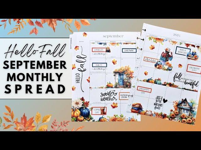 PLAN WITH ME | HELLO FALL SEPTEMBER MONTHLY SPREAD | THE HAPPY PLANNER