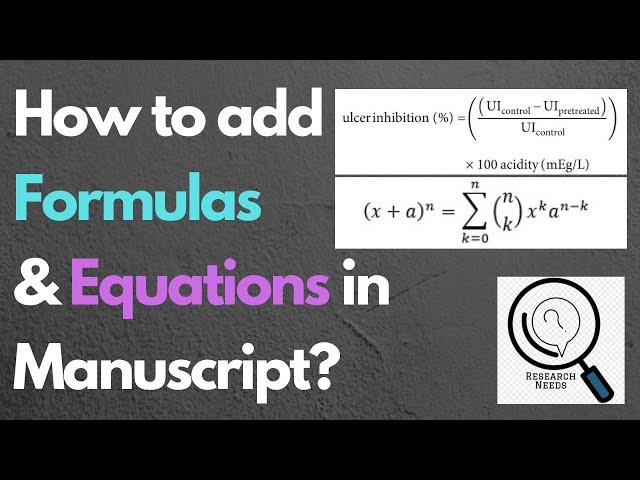 How to write Formula and Equations in Manuscript or in MS word file | Tricks and Tips for Manuscript