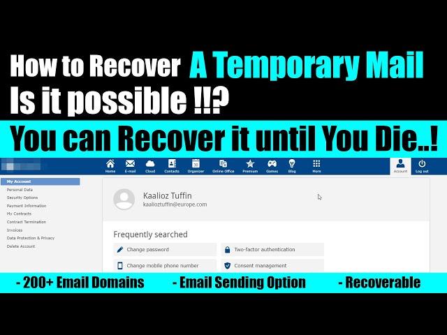 How to Recover a Temporary Mail | Recoverable Temp Mail | A Free Disposable Temporary Email Address