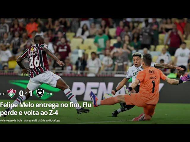 F. Melo falha, Botafogo marca no fim, segue na ponta e devolve o Fluminense à zona do rebaixamento