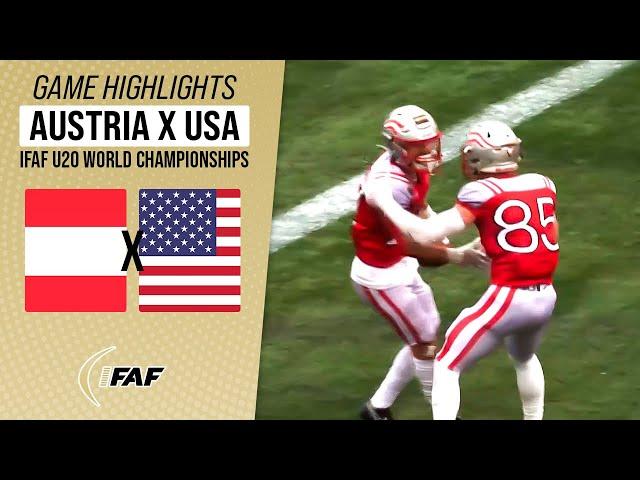 AUSTRIA X USA FOOTBALL | IFAF U20 WORLD CHAMPIONSHIPS BRONZE MEDAL GAME | Game Highlights