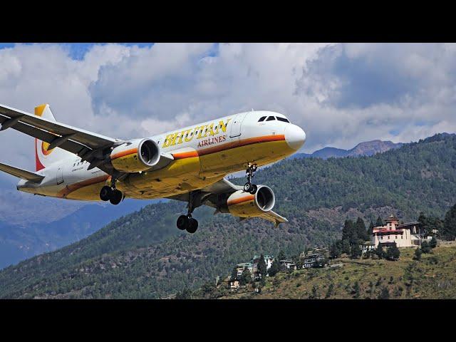 Edge-of-Your-Seat Moment! Bhutan Airlines Airbus A319’s Final Turn to Paro Airport's Runway 15!!!!!