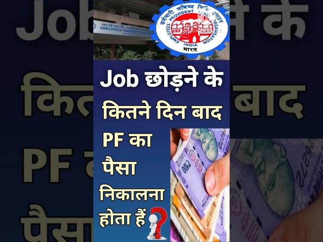 Job छोड़ने के कितने दिन बाद | PF का पैसा निकालना होता हैं | जानिए इस विडियो में पूरी जानकारी #shorts