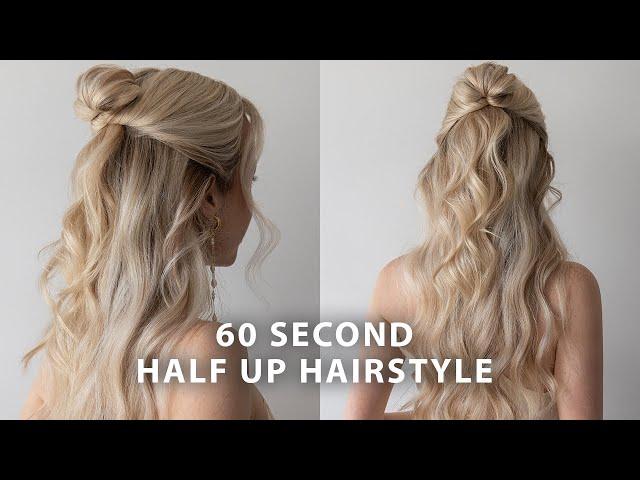 60 Second Half Up Half Down Hair Tutorial ️