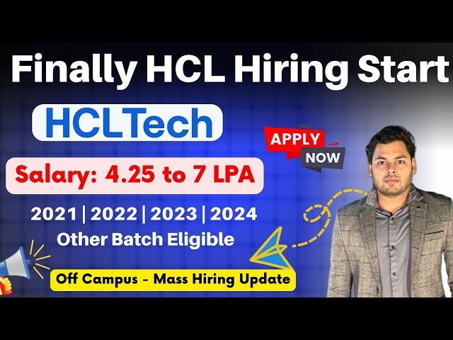 Finally HCLTech Mass Hiring Announce | Graduate Engineer | Off Campus drive 2024, 2023, 2022, 2021