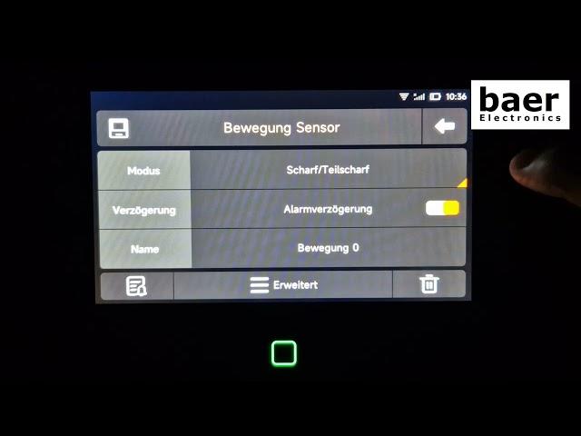 baer Funk Bewegungssmelder in KT2 Alarmanlage einlernen
