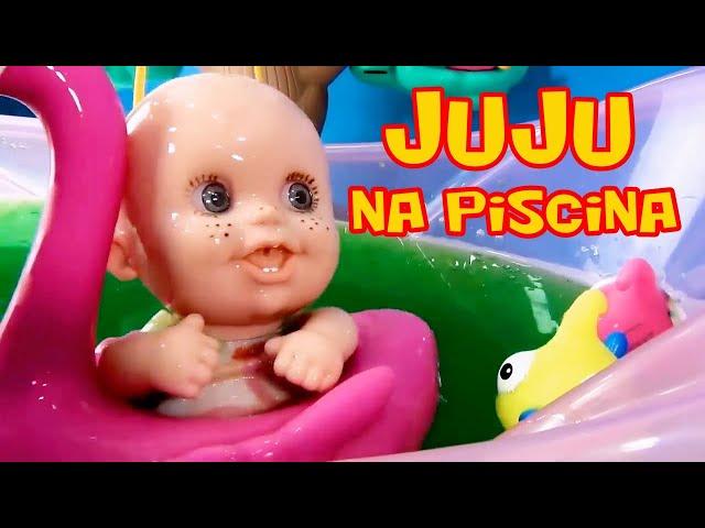 JUJU NA PISCINA! 3 VÍDEOS DESSA FOFURA PRA VOCÊS CURTIREM! #boneca #bebe #brinquedos