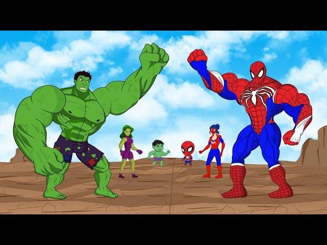 Evolution of SPIDER-MAN Family vs Evolution of HULK Family : Who Will Win | SUPER HEROES MOVIE