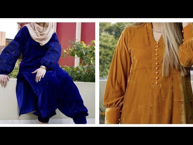 Latest Casual Wear Velvet Dress Ideas||Velvet Dress Designs
