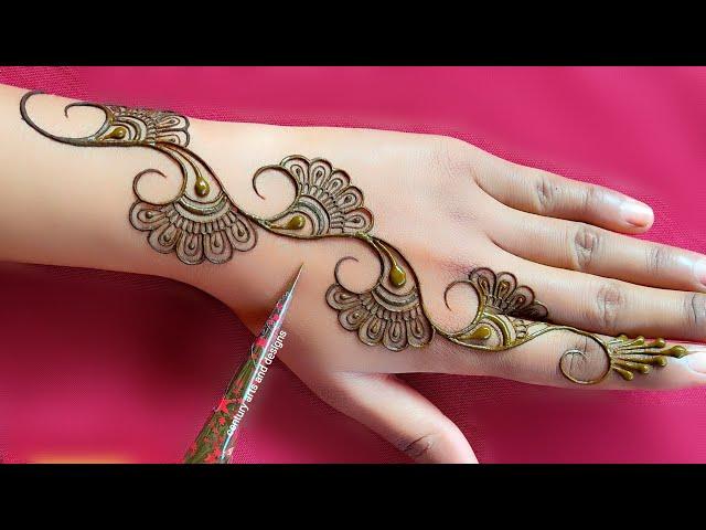 Stylish back hand mehndi design | Easy arabic mehndi design | simple mehndi design | mehndi design.