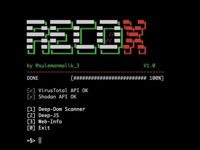 RecoX v1.0 | Master script for web reconnaissance