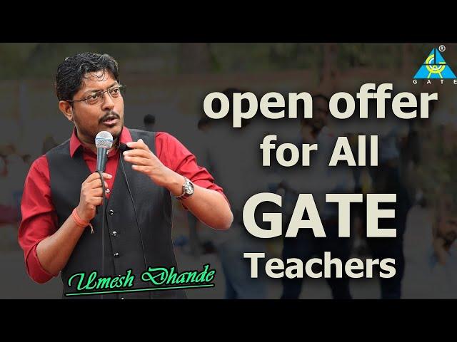 Open Offer for all GATE Teachers #gate_academy #umeshdhande