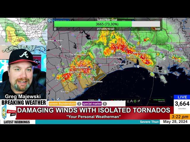 PLEASE SUBSCRIBE - Severe Thunderstorms as it happened in Texas Tuesday, May 28, 2024