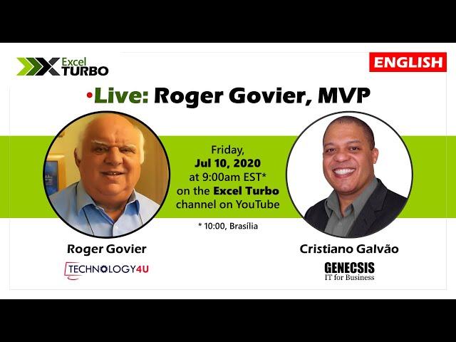 LIVE! Excel Turbo with Roger Govier MVP, from Technology 4 U!