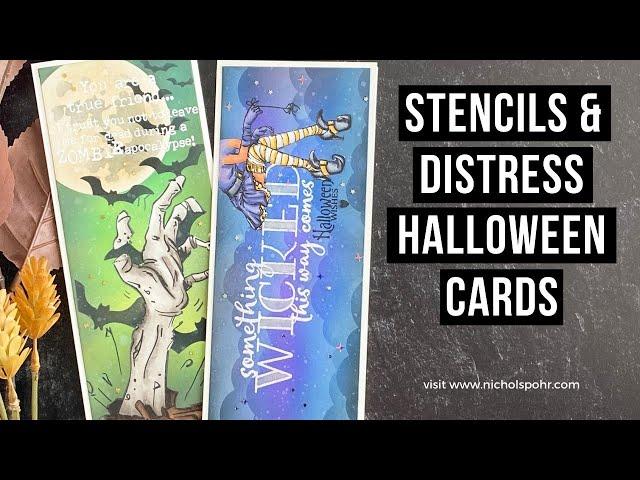 Stencils & Distress Halloween Cards (Colorado Craft Company)