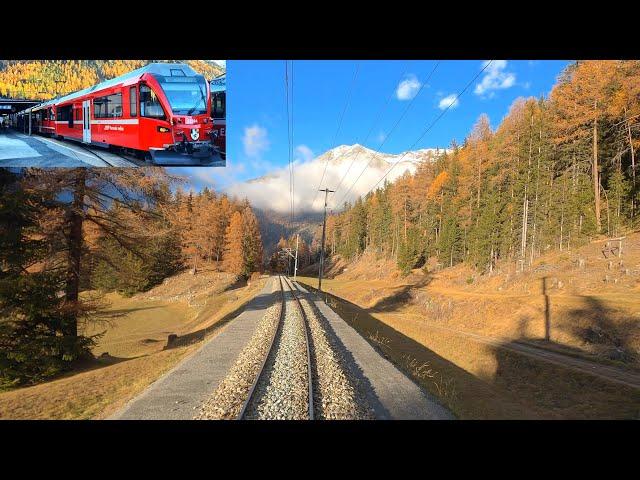  4K  Pontresina - Scuol-Tarasp late autumn cab ride, Switzerland [11.2020]