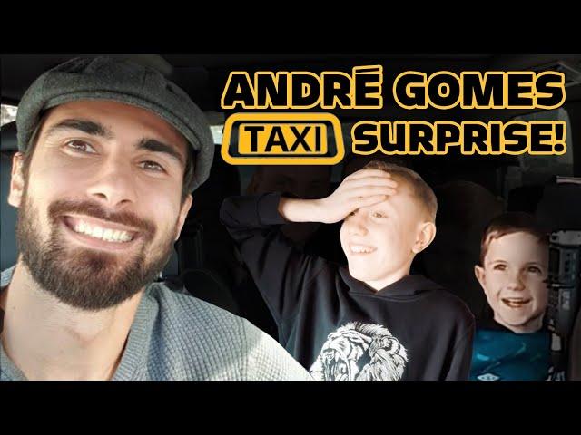 ANDRÉ GOMES TAXI SURPRISE! | EVERTON MIDFIELDER DRIVES YOUNG FANS TO THE GAME